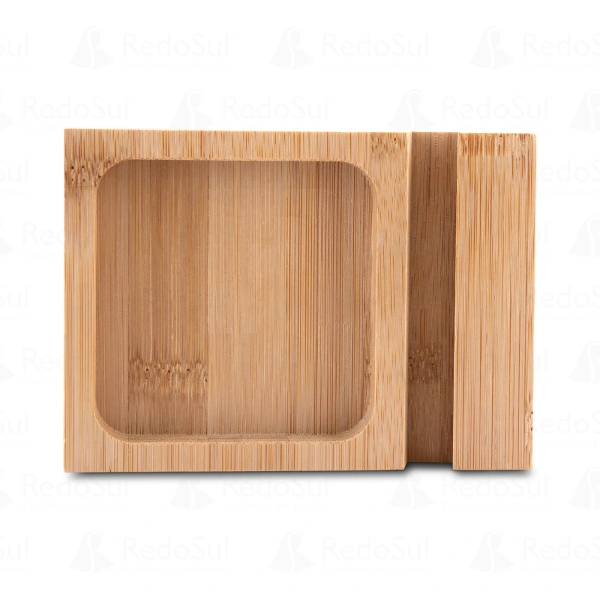 Porta Objetos e Smartphone em feltro e Bambu Personalizado Porta Objetos e Smartphone em feltro e Bambu Personalizado